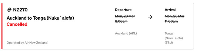 Tonga closes border stopping int'l flights | Matangi Tonga